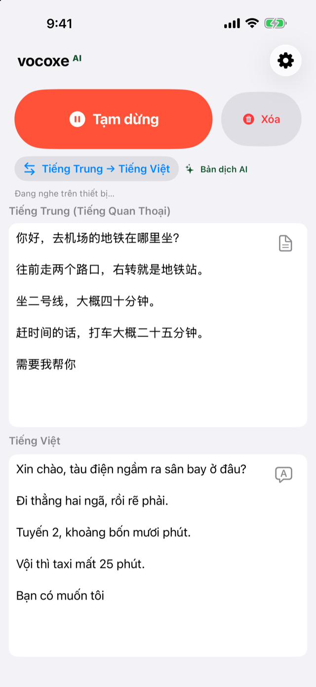 Đang nghe chỉ đường, tiếng Trung cạnh tiếng Việt